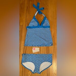 Boden Blue and White Women's Swim Set